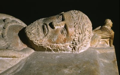 Detalle de un sarcófago de Etruscan